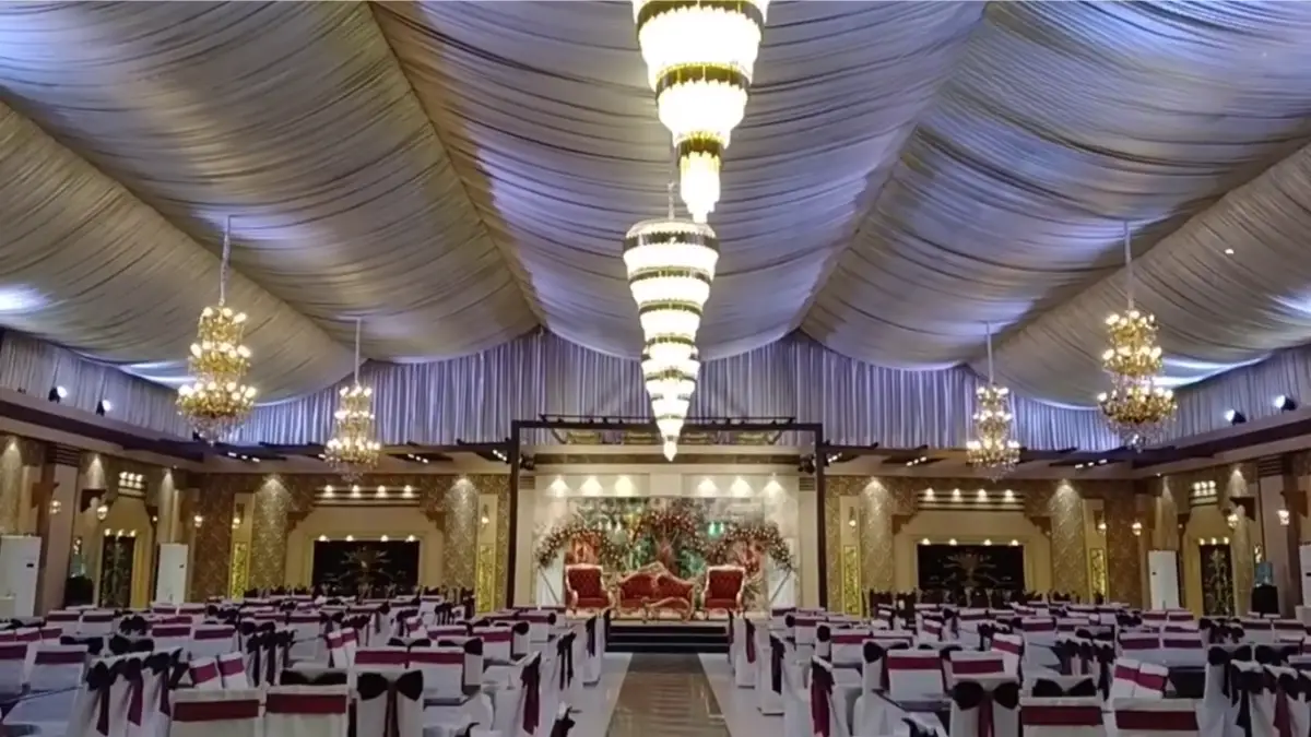 Decorated shadi hall in Nawabshah